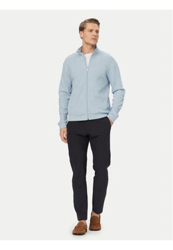 BOSS Bluza Structure 50559332 Niebieski jasny Regular Fit. Kolor: niebieski. Materiał: syntetyk, bawełna