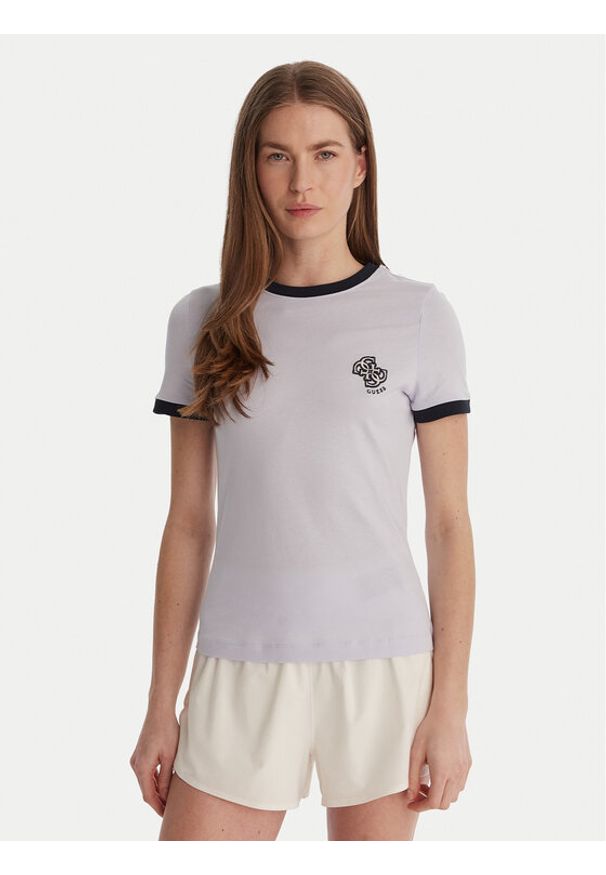 Guess T-Shirt V6GI05 K2966 Niebieski Regular Fit. Kolor: niebieski. Materiał: bawełna