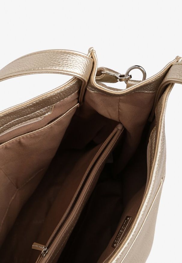 Renee - Złota Torebka w Typie Shopper z Paskiem i Rączką Soreline. Kolor: złoty. Styl: biznesowy, elegancki, casual