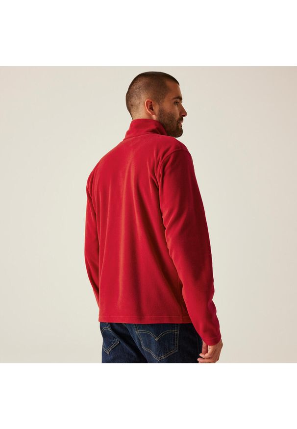 Regatta - Polar roboczy męski Micro Zip Neck. Kolor: czerwony. Materiał: polar. Sport: turystyka piesza