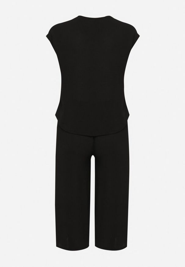 Born2be - Czarny Komplet Bluzka i Szerokie Spodnie Jenoretia. Kolor: czarny