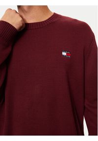 Tommy Jeans Sweter Badge DM0DM20706 Bordowy Regular Fit. Kolor: czerwony. Materiał: syntetyk #5