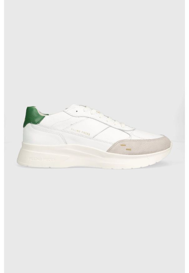 Filling Pieces sneakersy skórzane Jet Runner kolor biały 17127361901. Nosek buta: okrągły. Zapięcie: sznurówki. Kolor: biały. Materiał: skóra