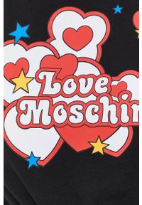Love Moschino top bawełniany kolor czarny. Okazja: na co dzień. Kolor: czarny. Materiał: bawełna. Wzór: nadruk. Styl: casual #2