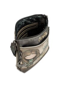 Torebka damska Anekke, mała bogato zdobiona na ramię z regulowanym paskiem, brązowa, 41703-069. Kolor: brązowy. Wzór: aplikacja. Dodatki: z breloczkiem, z haftem. Materiał: zdobione. Styl: casual. Rodzaj torebki: na ramię #8