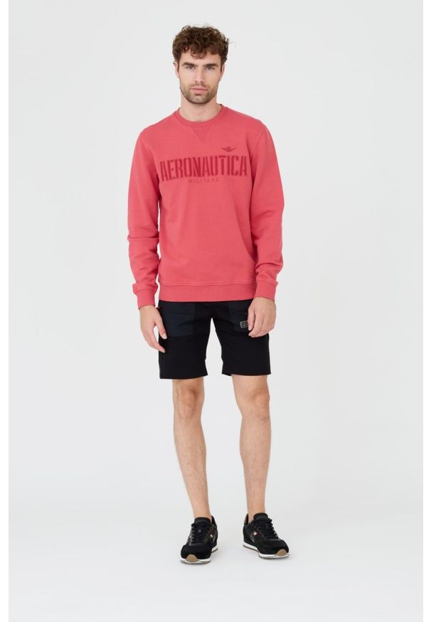Aeronautica Militare - AERONAUTICA MILITARE Różowa męska bluza, Rozmiar XXL. Typ kołnierza: bez kaptura. Kolor: różowy