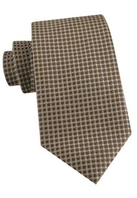 Męski Krawat - Beżowy w Drobny Wzór - Alties. Kolor: beżowy, wielokolorowy, brązowy. Materiał: tkanina. Styl: elegancki, wizytowy #1