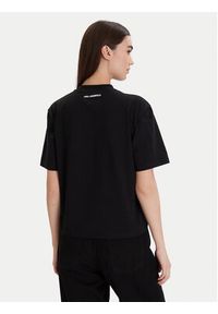 Karl Lagerfeld - KARL LAGERFELD T-Shirt A1W17013 Czarny Relaxed Fit. Typ kołnierza: dekolt w karo. Kolor: czarny. Materiał: bawełna #4