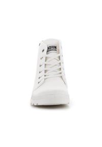 Buty do chodzenia unisex Palladium Pampa HI. Wysokość cholewki: za kostkę. Zapięcie: sznurówki. Kolor: biały. Materiał: guma, materiał, syntetyk. Szerokość cholewki: normalna. Sport: turystyka piesza