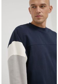 Jack Wolfskin bluza bawełniana męska kolor granatowy wzorzysta. Kolor: niebieski. Materiał: bawełna