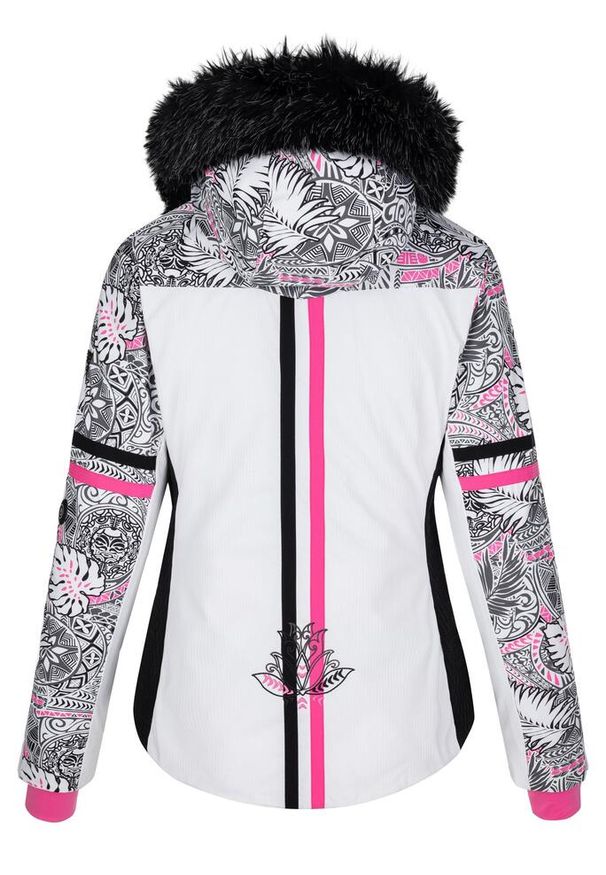 Damska kurtka narciarska Kilpi LENA-W. Kolor: czarny, biały, różowy, wielokolorowy. Materiał: len. Sezon: zima. Sport: narciarstwo