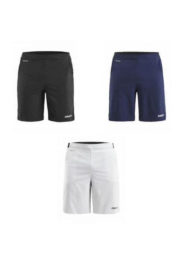 Spodnie treningowe męskie Craft Pro Control Impact. Kolor: wielokolorowy, niebieski, biały. Materiał: materiał, syntetyk. Długość: krótkie. Sport: fitness