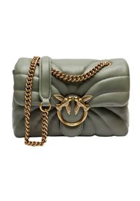 Pinko - PINKO Zielona kopertówka Love Puff Mini CL. Kolor: zielony. Materiał: skórzane. Styl: wizytowy, casual, elegancki #4