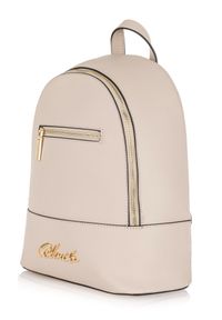Ochnik - Kremowy plecak damski z logo. Kolor: beżowy. Materiał: skóra #3