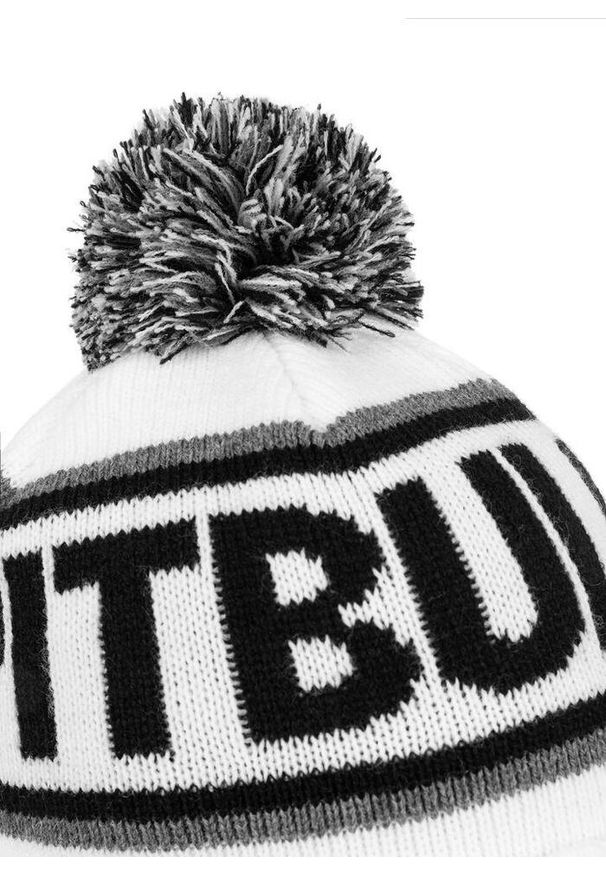 PITBULL - Czapka męska Pitbull zimowa Snow Crew. Kolor: biały. Sezon: zima