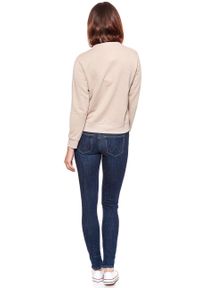 Wrangler - BLUZA WRANGLER DAMSKA BLUZA WRANGLER DAMSKA BEIGE MELE W6077IMWC. Kolor: beżowy. Wzór: kwiaty, nadruk