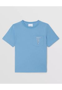 BURBERRY CHILDREN - Koszulka z kieszonką 4-14 lat. Kolor: niebieski. Materiał: bawełna. Długość rękawa: krótki rękaw. Sezon: lato