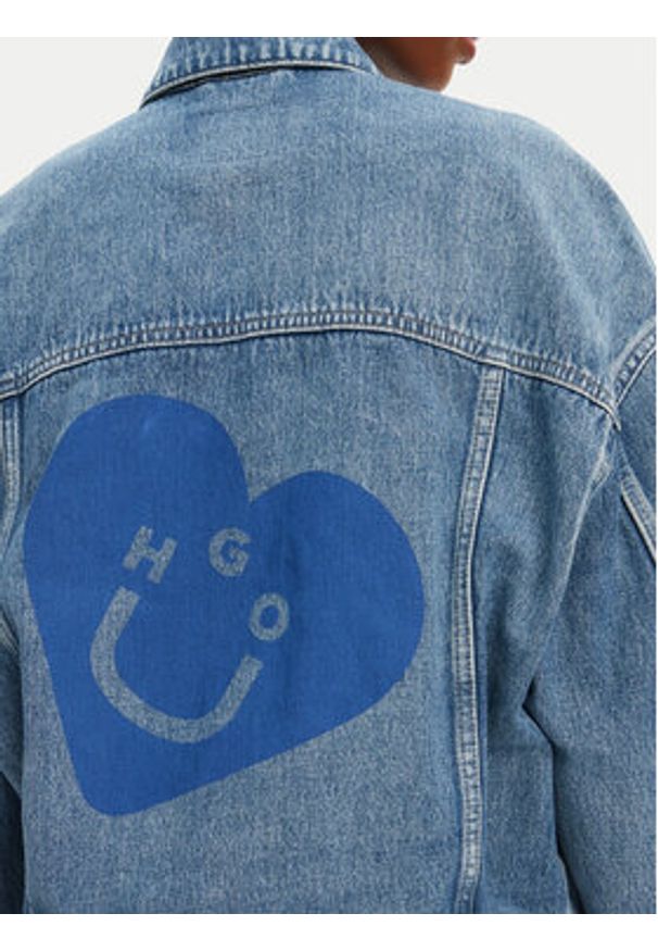 Hugo - HUGO Kurtka jeansowa Lou 50541559 Niebieski Regular Fit. Kolor: niebieski. Materiał: bawełna