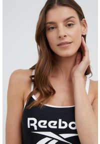 Reebok jednoczęściowy strój kąpielowy 74033 kolor czarny usztywniona miseczka. Kolor: czarny. Materiał: skóra #4