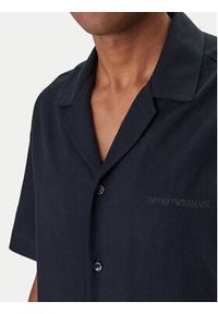 Emporio Armani Koszula EM000593 AF20590 UB102 Granatowy Regular Fit. Kolor: niebieski. Materiał: len #2
