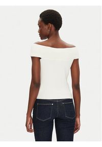 Morgan Sweter 251-MDONA M Biały Slim Fit. Kolor: biały. Materiał: wiskoza #5