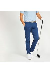 INESIS - Spodnie do golfa męskie Inesis MW500. Kolor: niebieski. Materiał: poliester, materiał, elastan, bawełna. Sport: golf