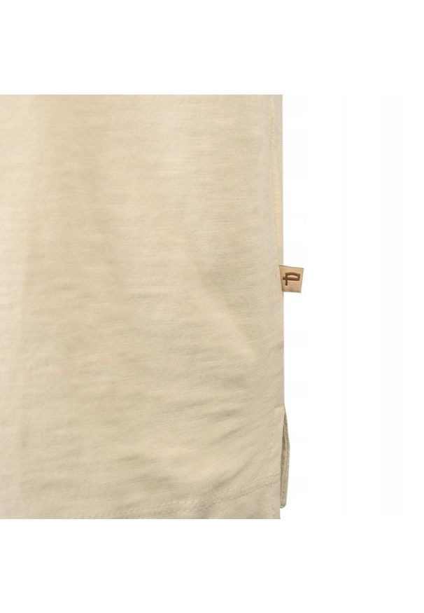 Beżowy Męski T-Shirt, Dekolt z Guzikami - Pako Jeans. Okazja: na co dzień. Kolor: beżowy, brązowy, wielokolorowy. Materiał: bawełna. Styl: casual