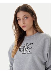 Calvin Klein Jeans Bluza Foil Monologo LV047E825G Szary Regular Fit. Kolor: szary. Materiał: bawełna #3