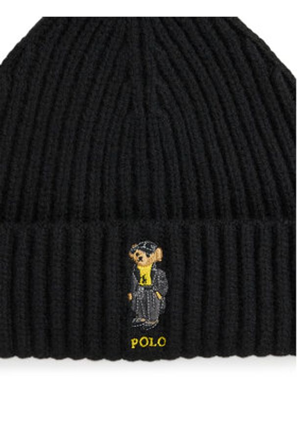 Polo Ralph Lauren Czapka 455P04659001 Czarny. Kolor: czarny. Materiał: materiał, wełna