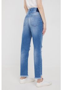 Sisley jeansy damskie medium waist. Kolor: niebieski