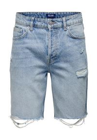 Only & Sons Szorty jeansowe 22024981 Niebieski Loose Fit. Kolor: niebieski. Materiał: jeans