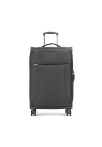 Średnia Materiałowa Walizka Puccini. Kolor: czarny. Materiał: materiał #1