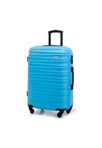 Wittchen - Średnia walizka z ABS-u z żebrowaniem niebieska. Kolor: niebieski. Materiał: guma #6