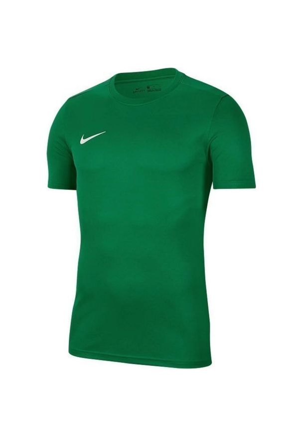 Nike - Męska Koszulka Z Krótkim Rękawem Dry Park VII. Kolor: zielony. Długość rękawa: krótki rękaw. Długość: krótkie. Sport: turystyka piesza