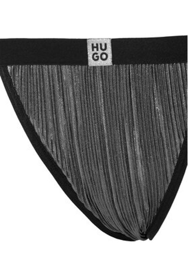 Hugo - HUGO Stringi Plisse 50549896 Srebrny. Kolor: srebrny. Materiał: syntetyk
