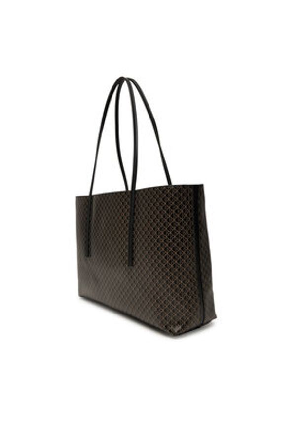 Calvin Klein Torebka Emblem Aop Tote W/ Pouch LV04F3266G Czarny. Kolor: czarny. Materiał: skórzane