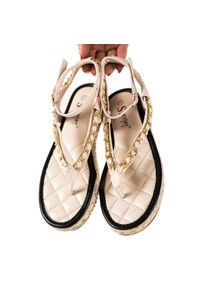 Seastar Sandały Japonki Z Ozdobnym Łańcuszkiem beżowy. Kolor: beżowy #3