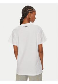 Karl Lagerfeld - KARL LAGERFELD T-Shirt Ikonik 2.0 245W1712 Biały Regular Fit. Typ kołnierza: dekolt w karo. Kolor: biały. Materiał: bawełna #5