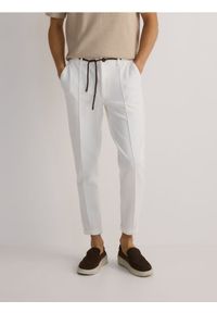 Reserved - Spodnie chino slim - złamana biel. Materiał: dzianina, bawełna #1