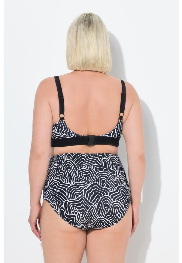ULLA POPKEN - Damskie Bikini zestaw dwuczęściowy linie miękkie miseczki regulowane ramiączka. Kolekcja: plus size. Kolor: czarny. Materiał: poliester, elastan, poliamid, materiał