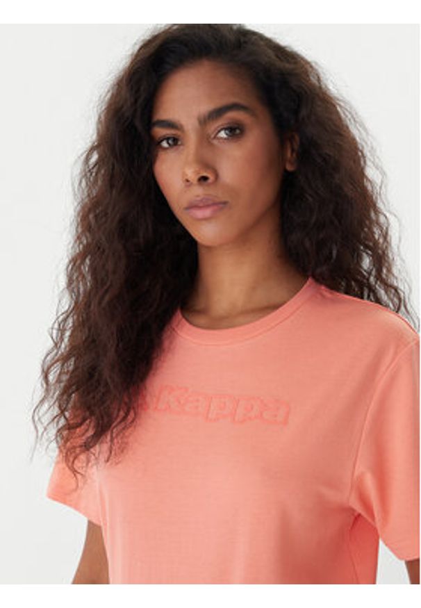 Kappa T-Shirt Frega 351M1KW Pomarańczowy Regular Fit. Kolor: pomarańczowy. Materiał: bawełna