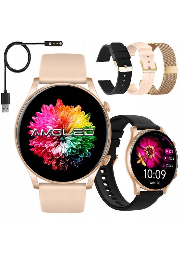 WonderWatch - SMARTWATCH ZEGAREK DAMSKI POLSKIE MENU ROZMOWY CIŚNIENIE PULS SPORT AMOLED. Rodzaj zegarka: smartwatch. Styl: sportowy
