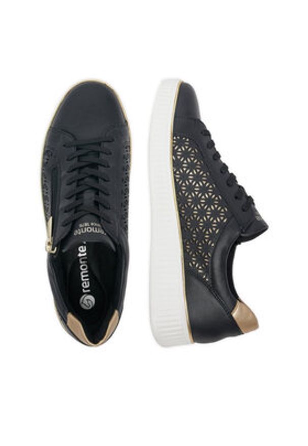 Remonte Sneakersy D2E03-03 Czarny. Kolor: czarny. Materiał: materiał, syntetyk