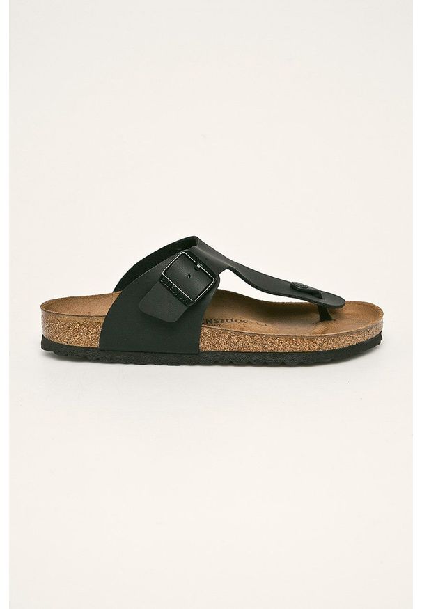 Birkenstock - Japonki Ramses 44791. Kolor: czarny. Materiał: skóra, materiał. Wzór: gładki