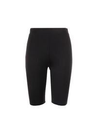 Born2be - Czarne Szorty Hippeina. Kolekcja: plus size. Kolor: czarny. Materiał: dzianina. Wzór: aplikacja, gładki #4