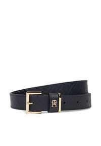 TOMMY HILFIGER - Tommy Hilfiger Pasek Damski Th Square 2.5 Mono Go AW0AW17974 Granatowy. Kolor: niebieski. Materiał: skóra