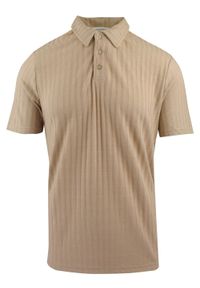 Koszulka Polo, Męska, z Dzianiny - Brave Soul - Ciepły Beż. Okazja: na co dzień. Typ kołnierza: polo. Kolor: beżowy, wielokolorowy, brązowy. Materiał: elastan, poliester. Styl: casual #1