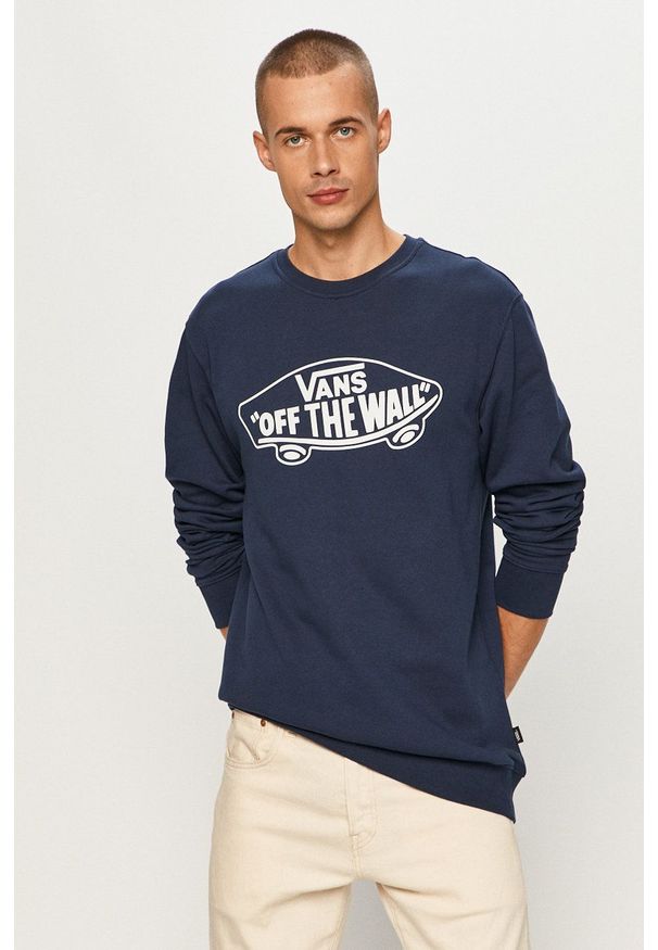 Vans - Bluza. Okazja: na co dzień. Kolor: niebieski. Materiał: dzianina. Wzór: nadruk. Styl: casual