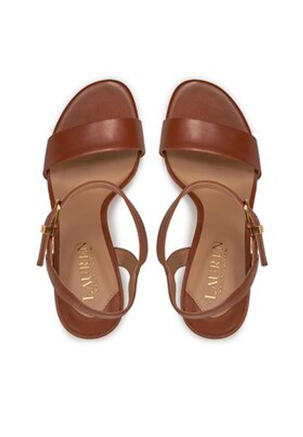 Lauren Ralph Lauren - LAUREN RALPH LAUREN Sandały 802940588002 Brązowy. Kolor: brązowy. Materiał: skóra