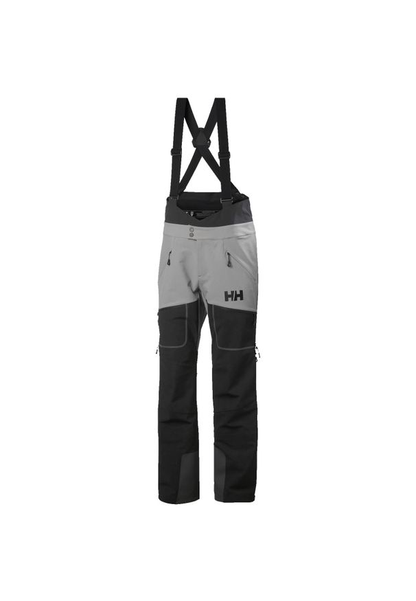 Spodnie narciarskie typu ogrodniczki Helly Hansen Odin BC Softshell. Kolor: niebieski, szary, wielokolorowy. Materiał: softshell. Sezon: zima. Sport: narciarstwo